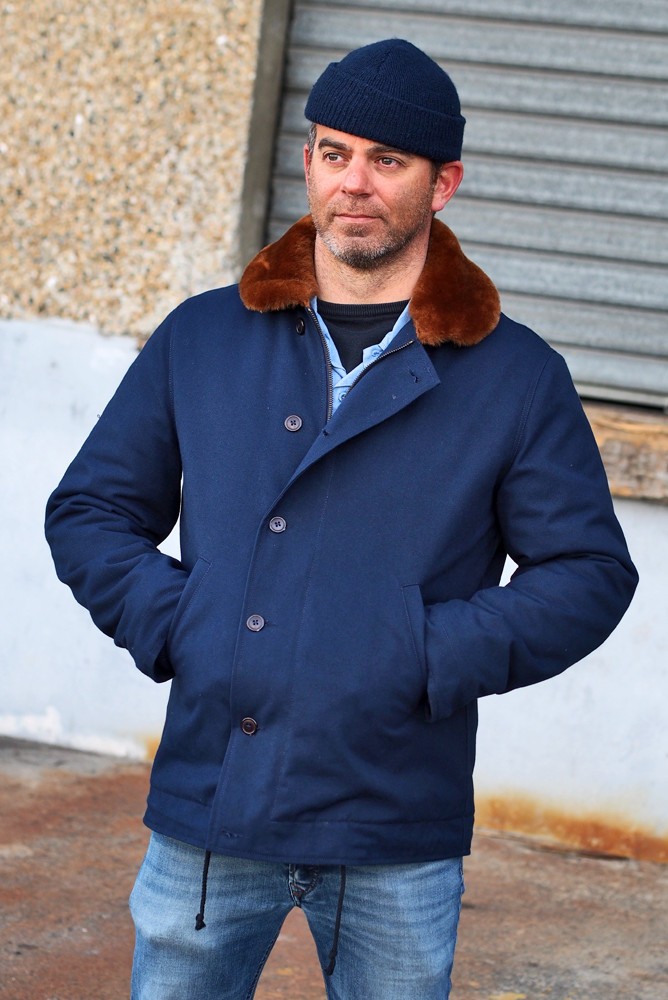 Warehouse Decks Out a Classic USN Jacket In Custom Washed Denim