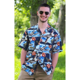 CHEMISE HAWAIENNE COTON/RAYON WARBIRD PACIFIC 2