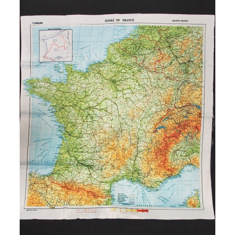 CARTE EVASION FRANCE PARACHUTISTE US WW2